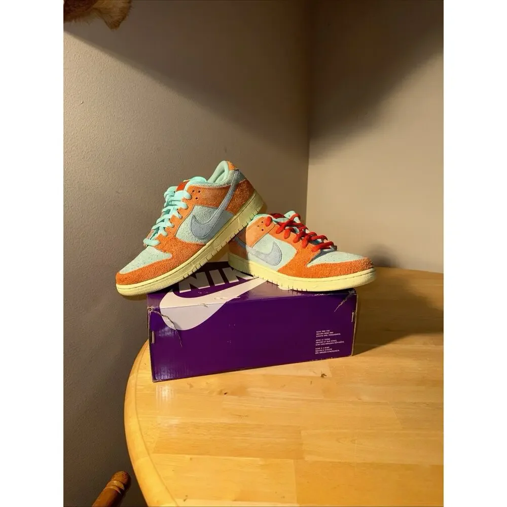 Nike SB Dunk Low Orange Emerald Rise Size 12 Preowned OG BOX